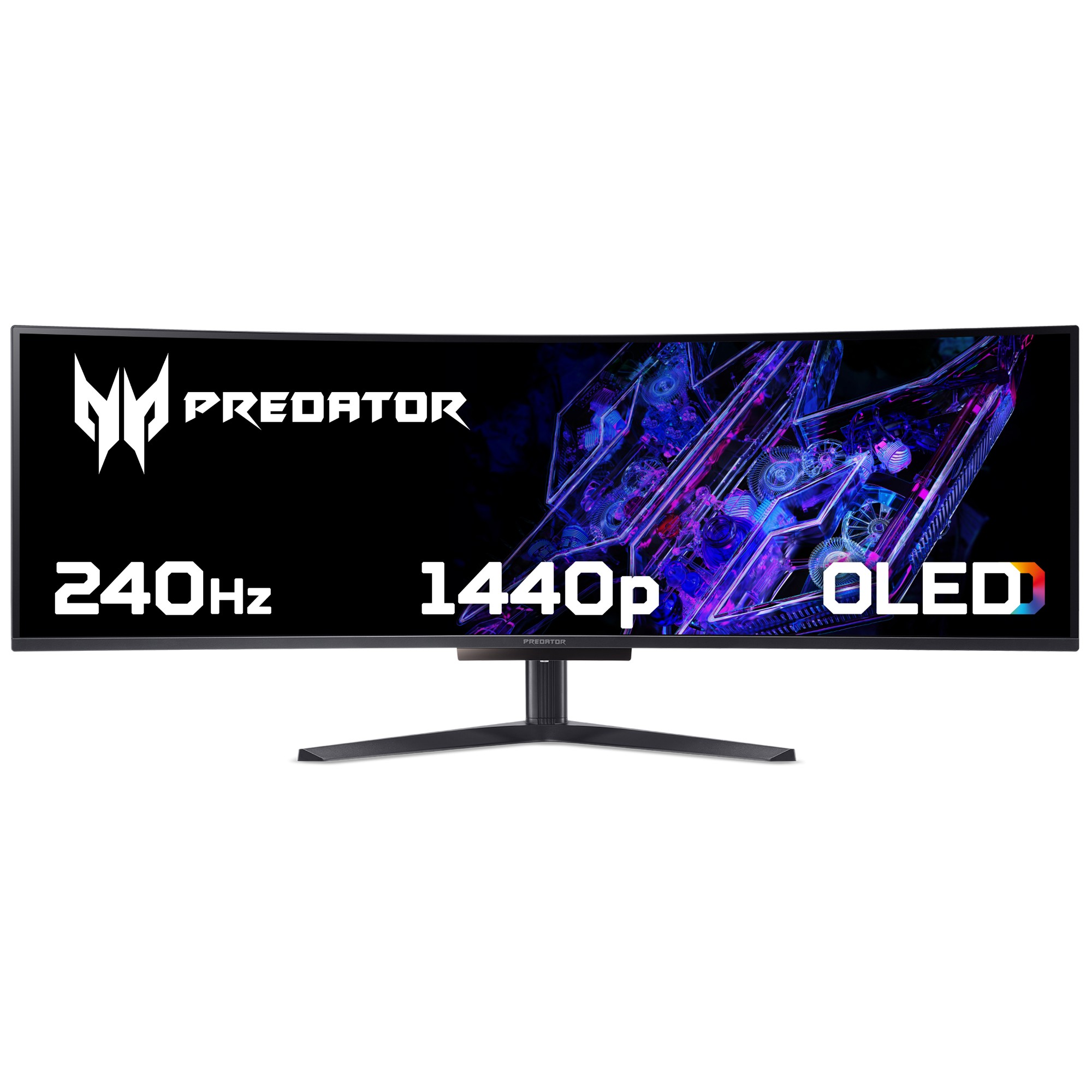 Acer X Predator X49X curved ultra-wide QD-OLED gaming monitor - 49", 32:9, QD-OLED, 1800R curve, Double Quad HD, 240Hz, 0.03ms, AMD FreeSync Premium, DisplayHDR 400 True Black, HDMI, DP & USB-C