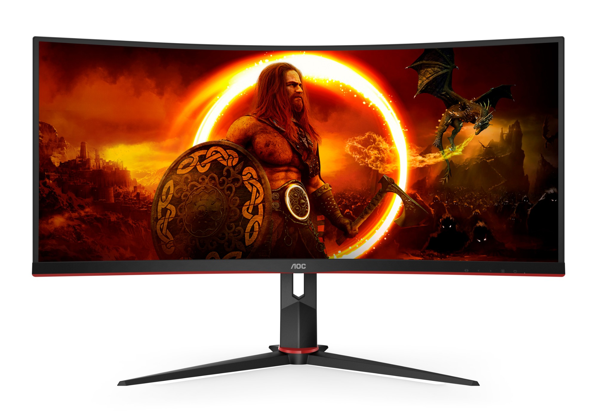 AOC G2 CU34G2XP computer monitor 86.4 cm (34") 3440 x 1440 pixels UltraWide Quad HD LED Black, Red