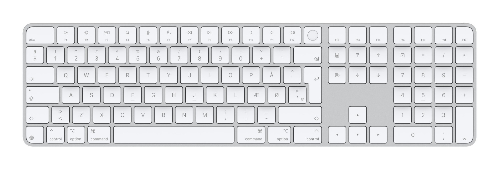 Apple Magic keyboard Universal USB + Bluetooth QWERTY Danish White