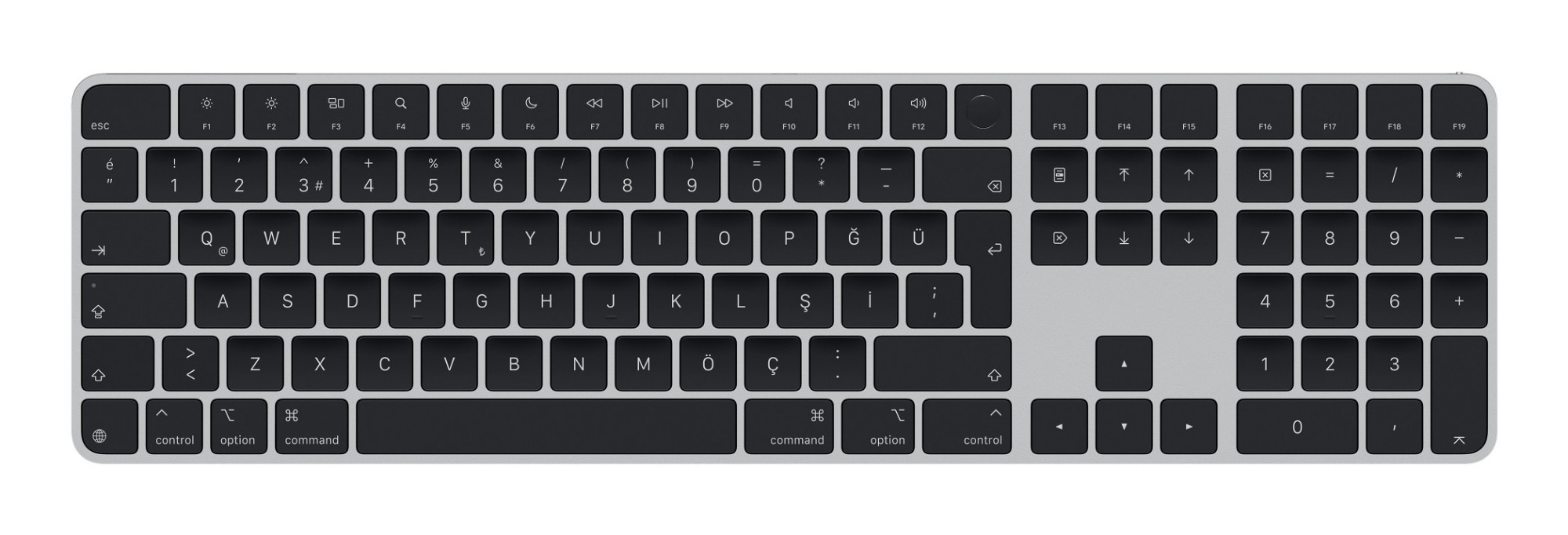Apple Magic keyboard Universal USB + Bluetooth QWERTY Turkish Black