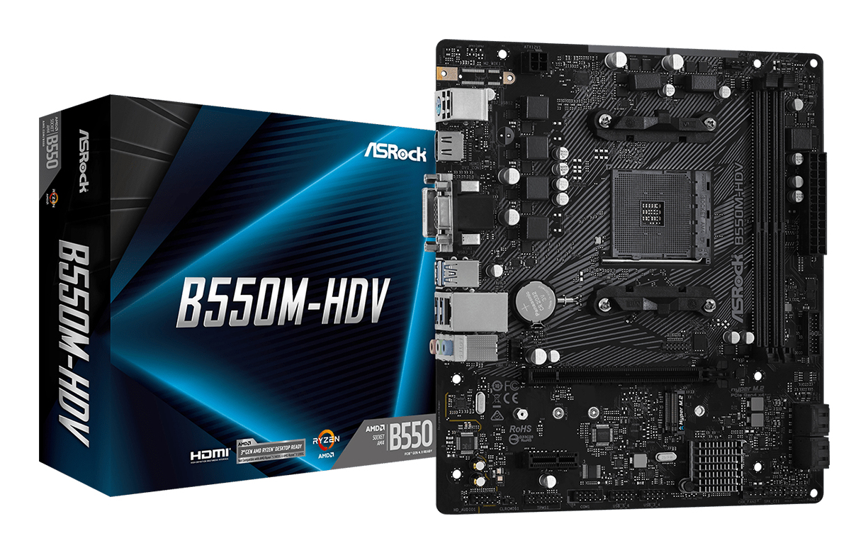Asrock B550M-HDV AMD B550 Socket AM4 micro ATX