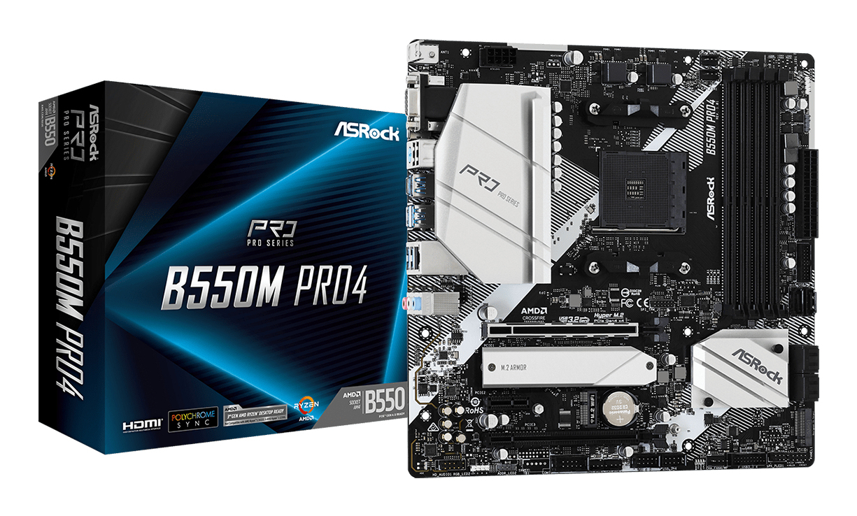 Asrock B550M Pro4 AMD B550 Socket AM4 micro ATX