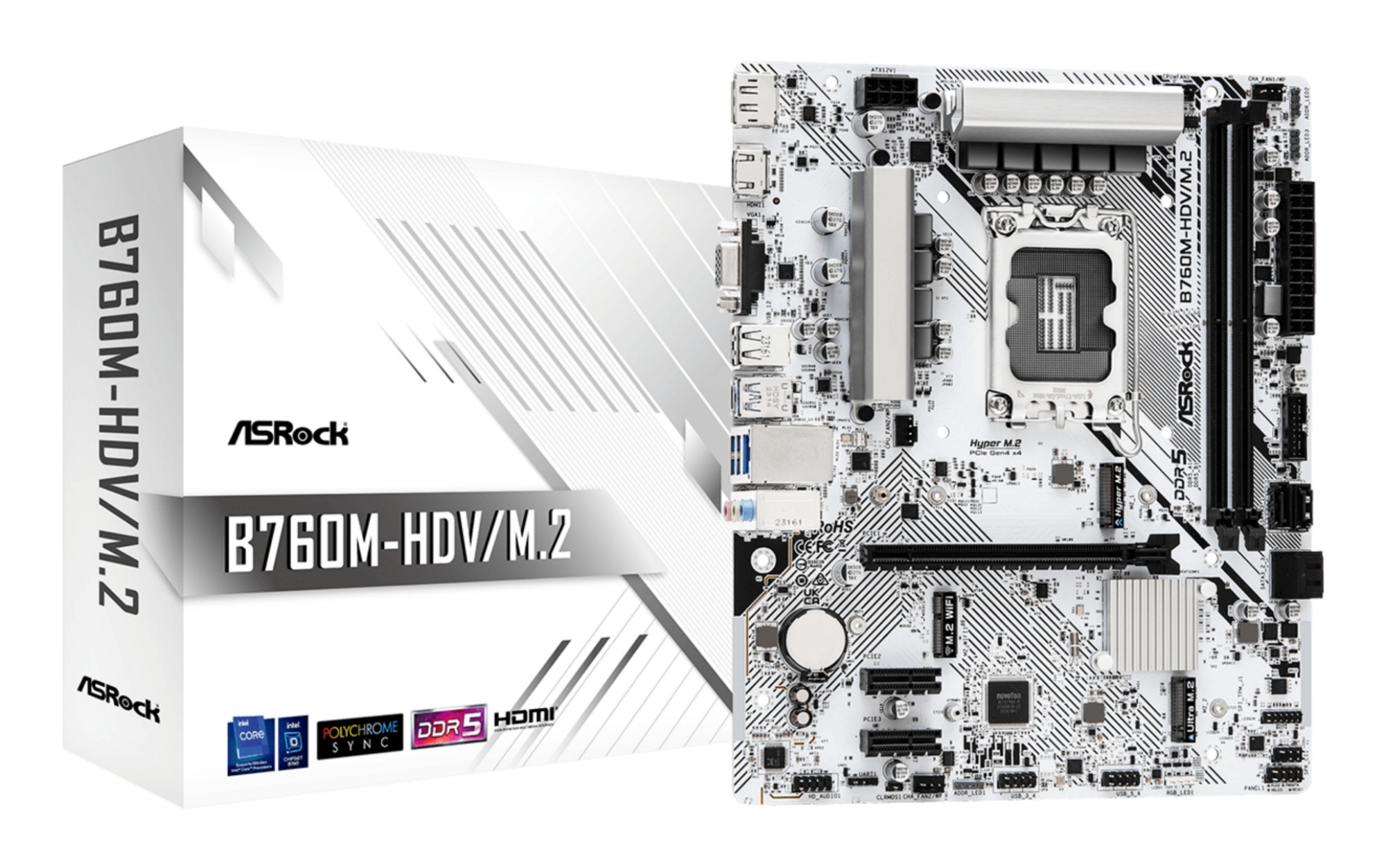 Asrock B760M-HDV/M.2 motherboard Intel B760 LGA 1700 micro ATX