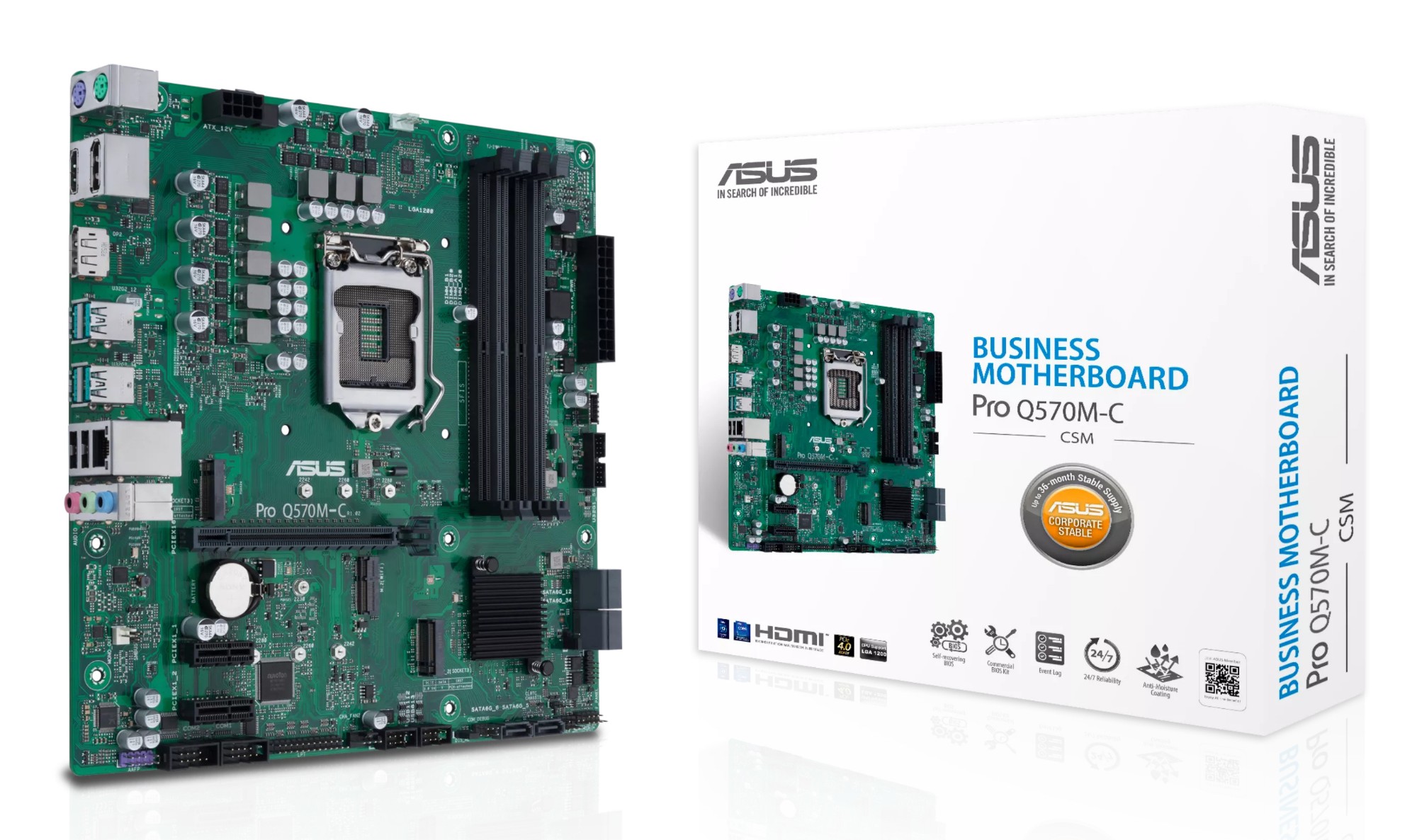 ASUS PRO Q570M-C/CSM Intel Q570 LGA 1200 (Socket H5) micro ATX