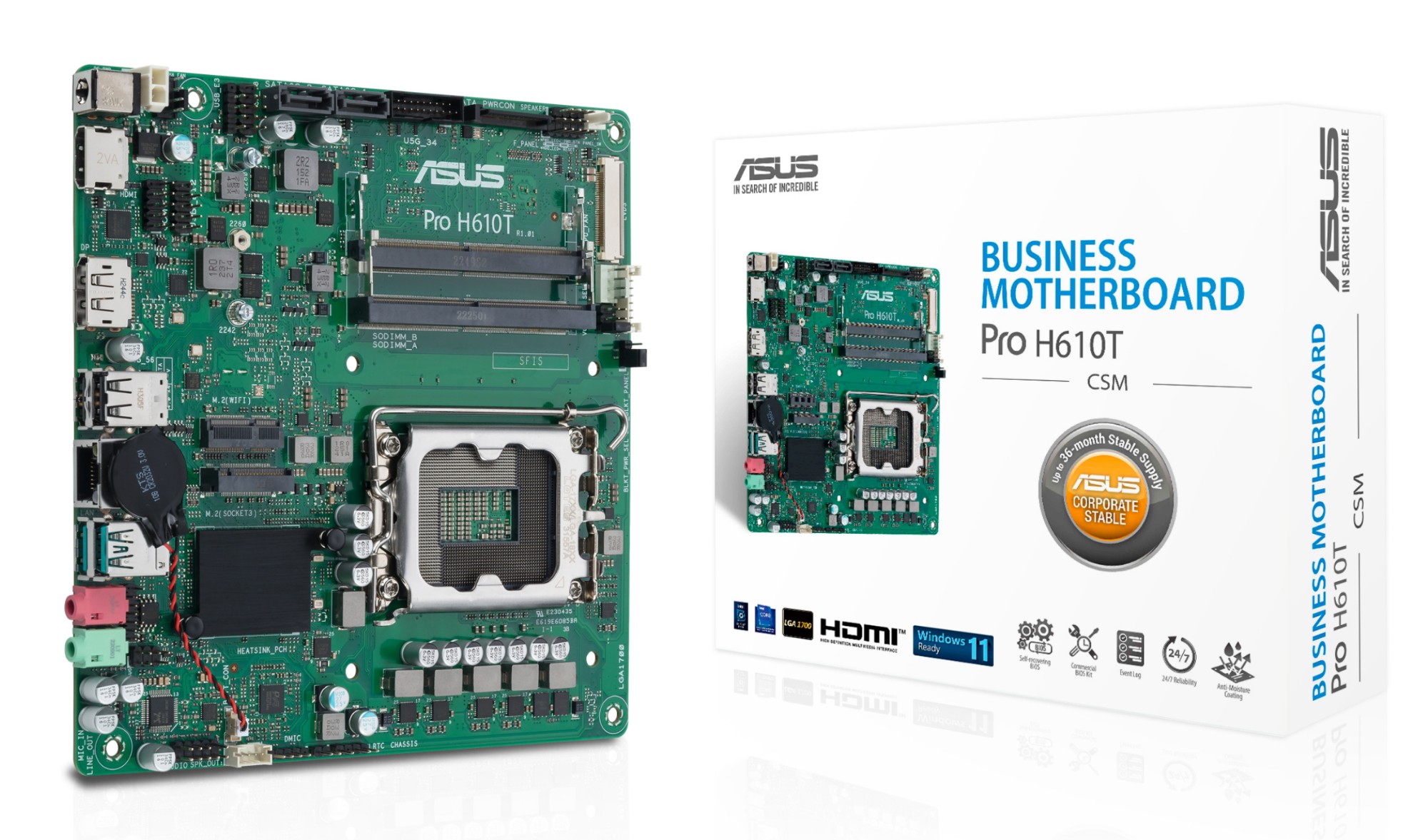 ASUS PRO H610T-CSM Intel H610 LGA 1700 mini ITX