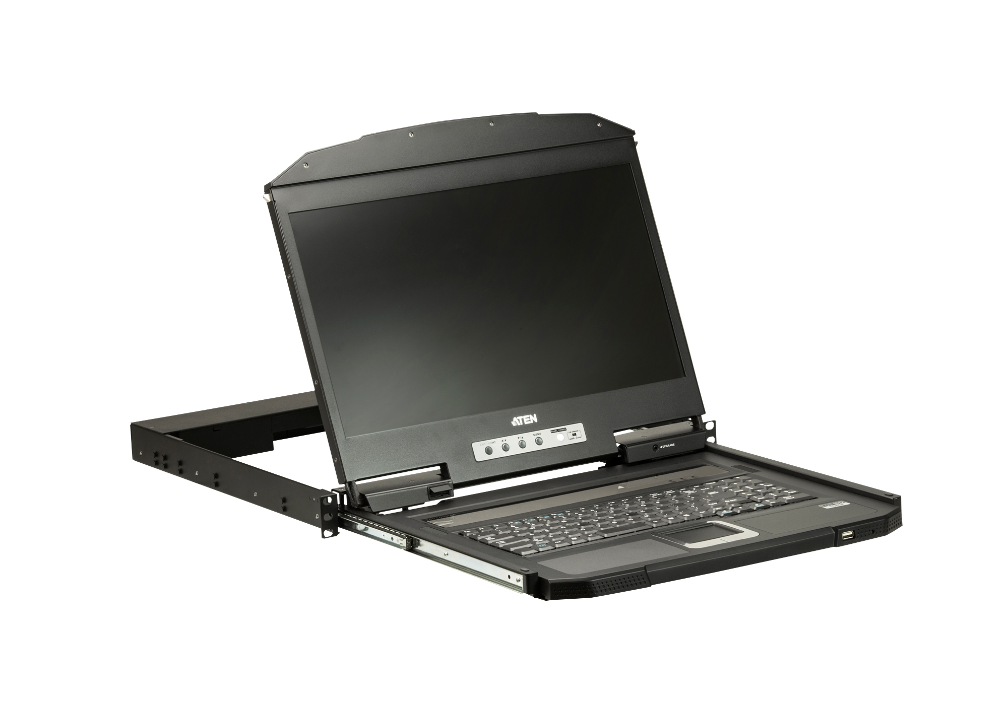 ATEN 1U Short Depth USB VGA Single Rail LCD