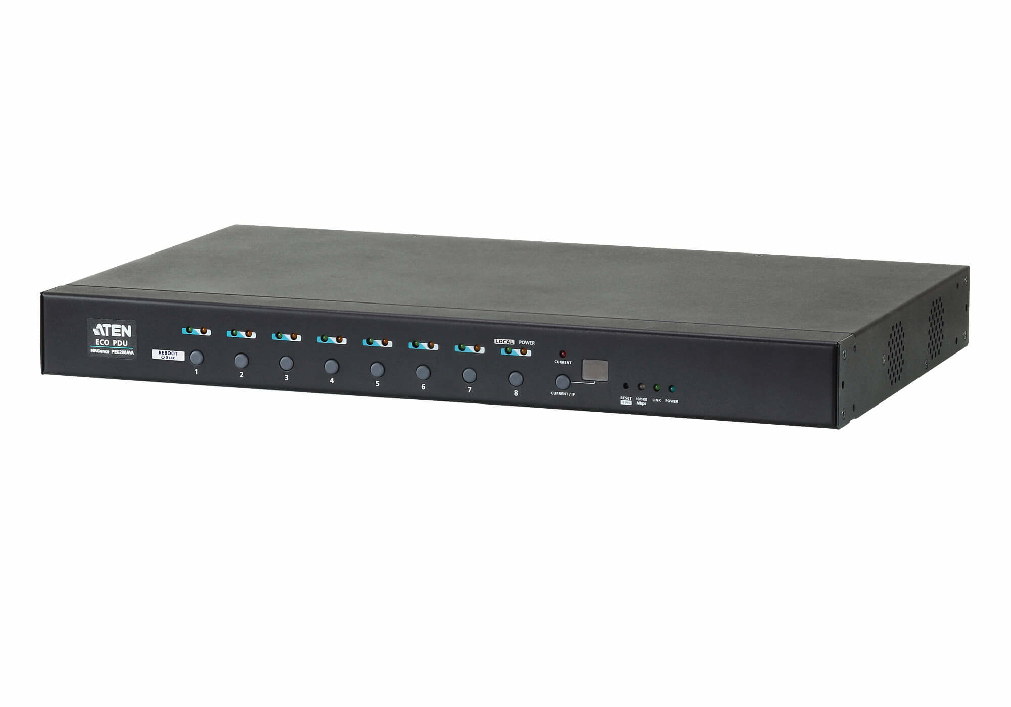 ATEN 1U AV 16A 8 Outlet Switched Bank Metered PDU + Free Eco PDU Manager Software