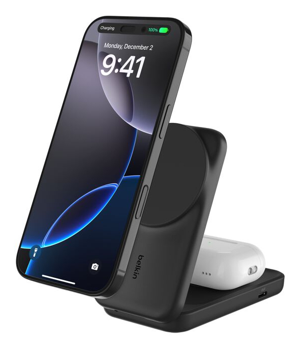 Belkin WIZ038MYBK mobile device charger Headphones, Smartphone Black USB Wireless charging Fast charging Indoor