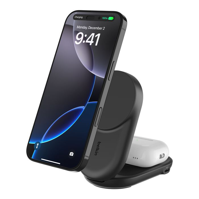 Belkin WIZ039MYBK mobile device charger Headphones, Smartphone Black USB Wireless charging Fast charging Indoor