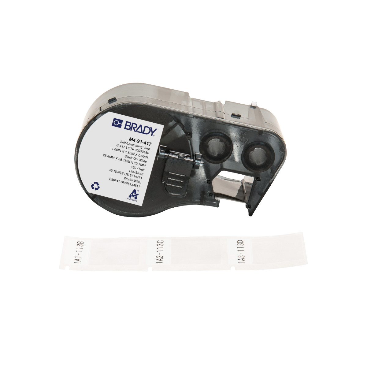 Brady M4-91-417 printer label Black, White Self-adhesive printer label