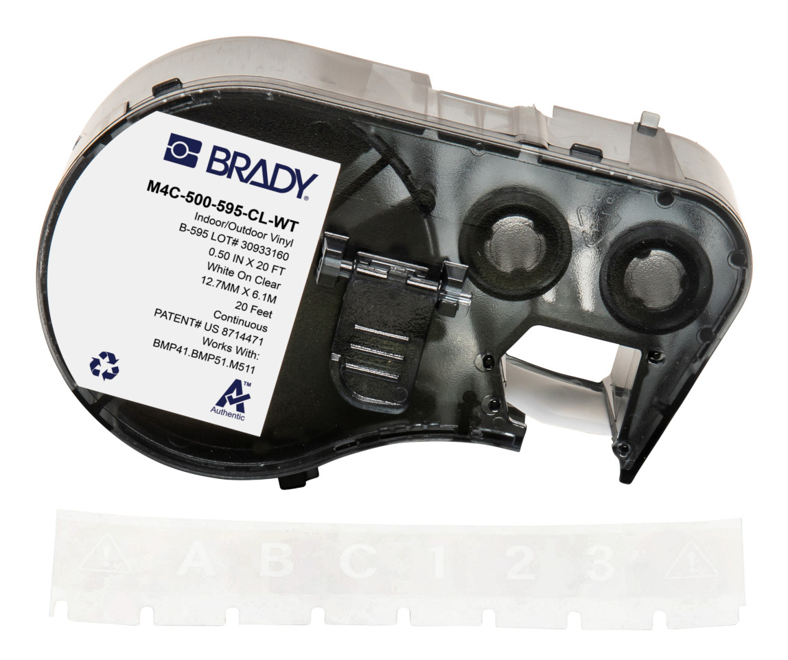 Brady M4C-500-595-CL-WT printer label Translucent, White Self-adhesive printer label
