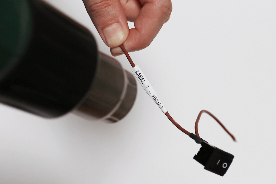 Brother HSE-211E Heat Shrink Tubes black on white 5,2mm x 1,5m for Brother P-Touch TZ 3.5-18mm HSE/24mm HSE/36mm HSE