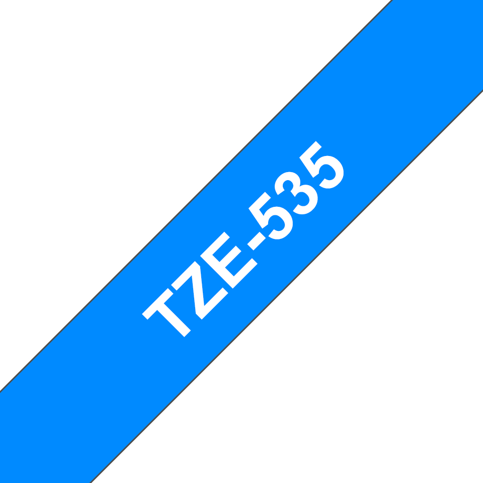Brother TZE-535 DirectLabel white on blue Laminat 12mm x 8m for Brother P-Touch TZ 3.5-18mm/6-12mm/6-18mm/6-24mm/6-36mm