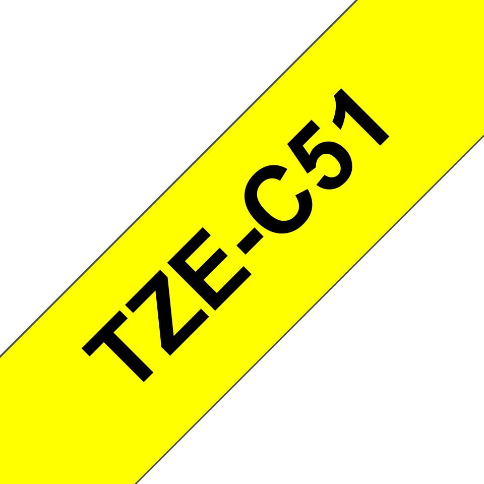 Brother TZE-C51 DirectLabel black on yellow Laminat 24mm x 5m for Brother P-Touch TZ 3.5-24mm/HSE/36mm/6-24mm/6-36mm