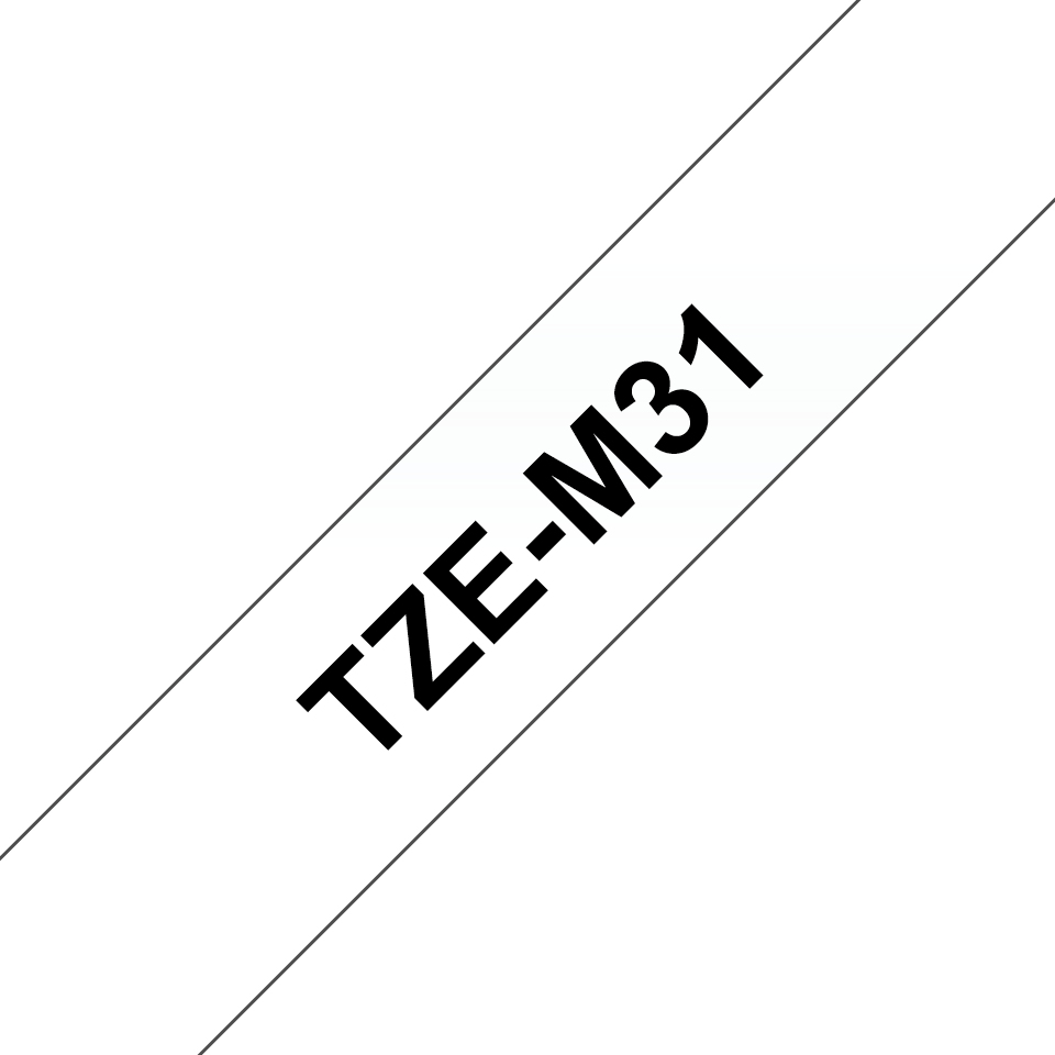 Brother TZE-M31 DirectLabel black on matt Transparent Laminat 12mm x 8m for Brother P-Touch TZ 3.5-18mm/6-12mm/6-18mm/6-24mm/6-36mm