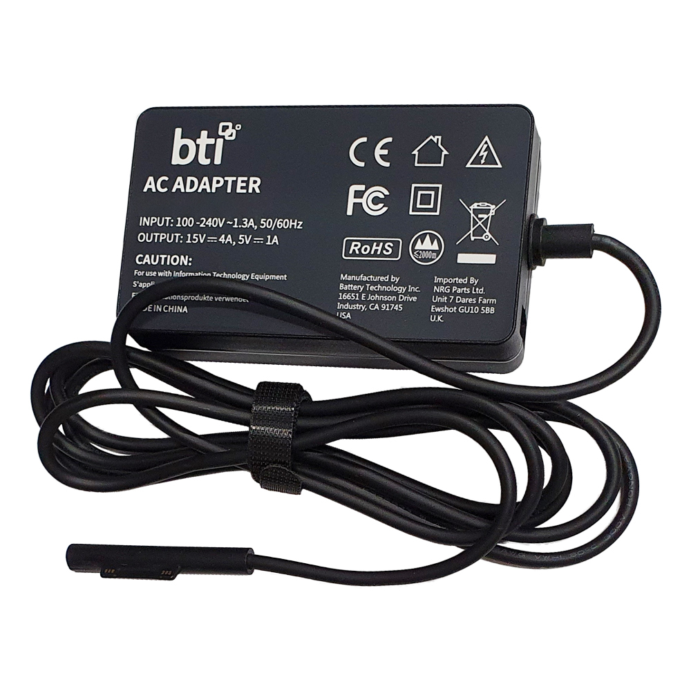 BTI 65W AC Adapter for Microsoft Surface Pro 4 and Surface Pro 5. UK including 5V USB-A output