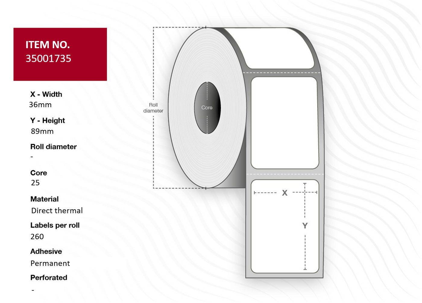 Capture 35001359 printer label White