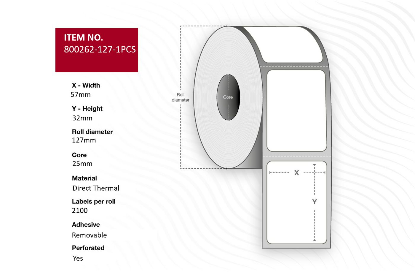 Capture 800262-127-1PCS printer label White