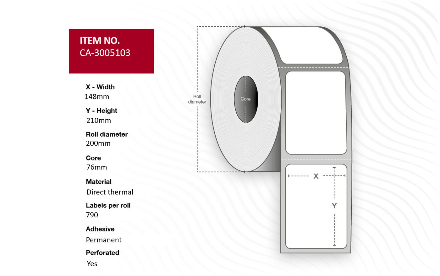 Capture CA-3005103 printer label