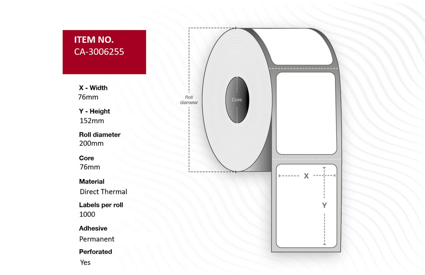 Capture CA-3006255 printer label