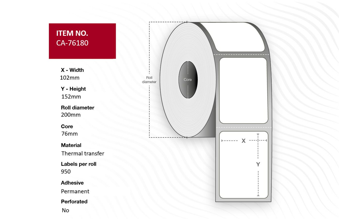 Capture CA-76180 printer label