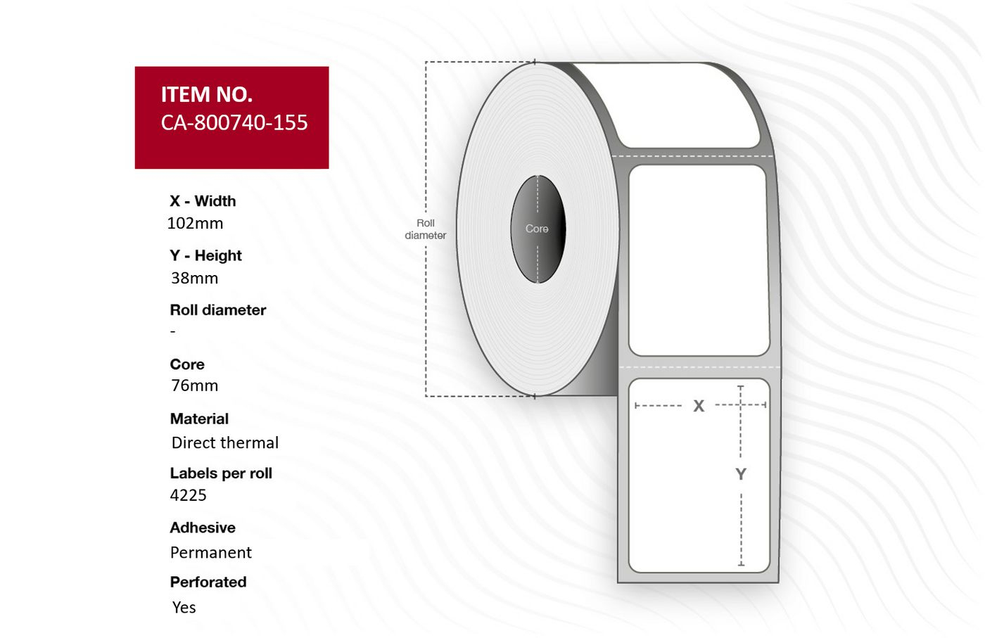 Capture CA-800740-155 printer label