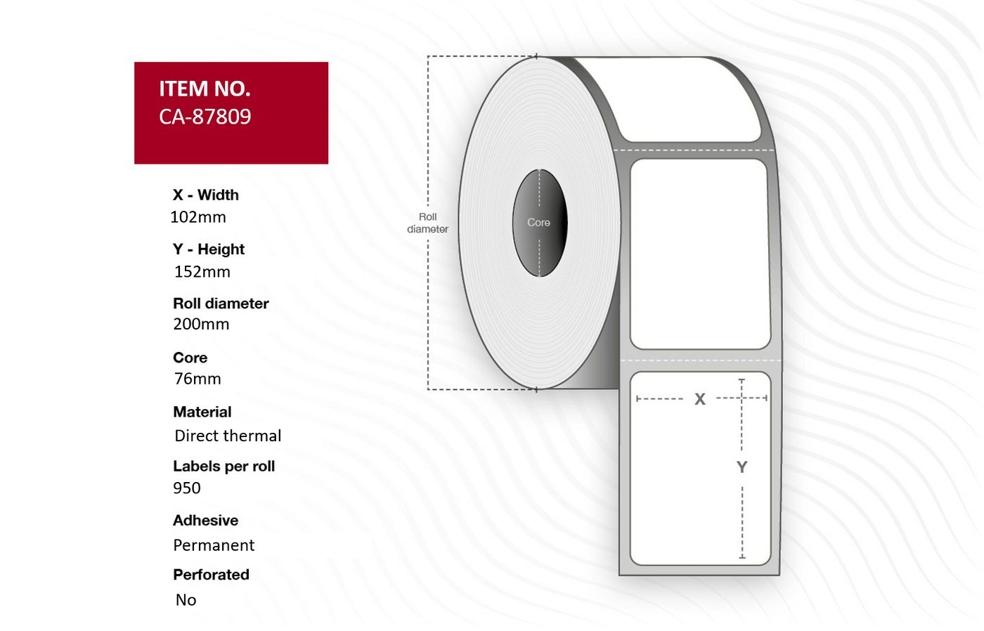 Capture CA-87809 printer label