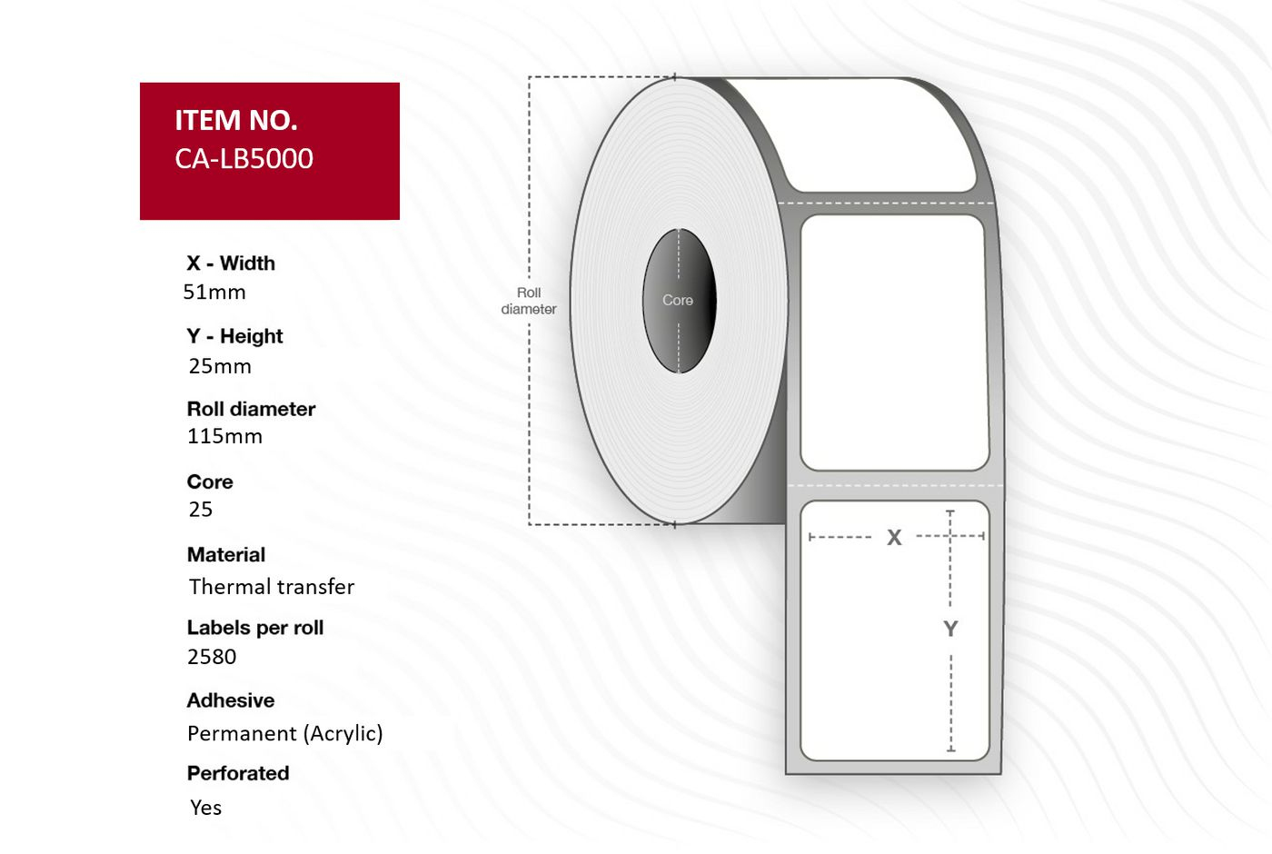 Capture CA-LB5000 printer label White