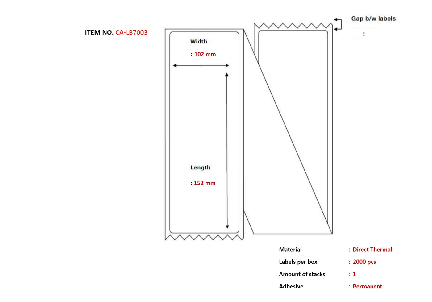 Capture CA-LB7003 printer label