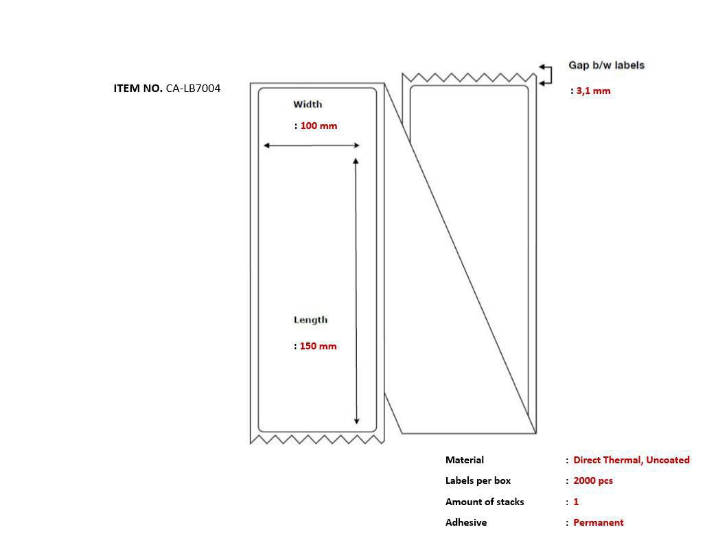 Capture CA-LB7004 printer label