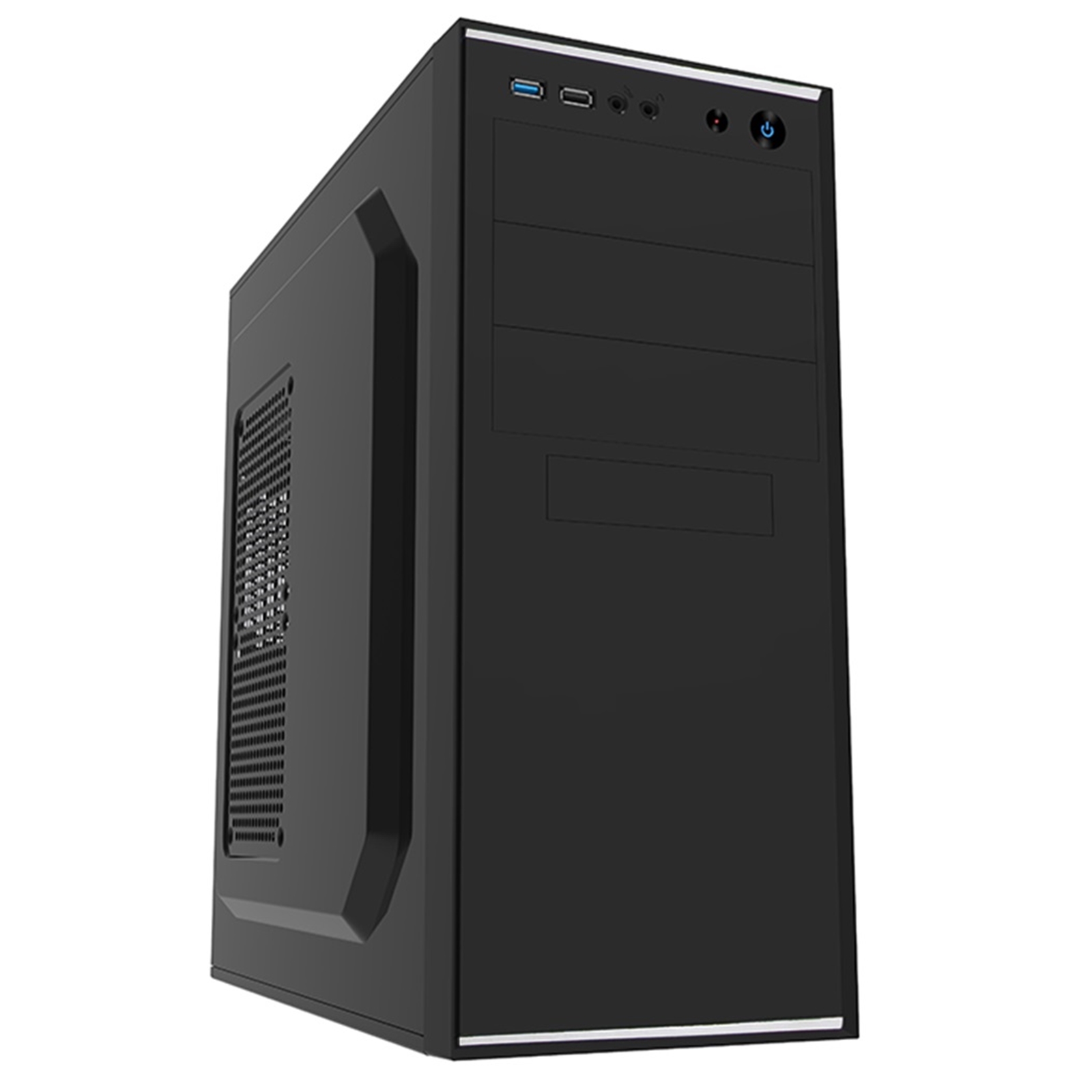 CIT Jet Stream Mid Tower 1 x USB 3.0 / 1 x USB 2.0 Black & Silver Case with 500W PSU