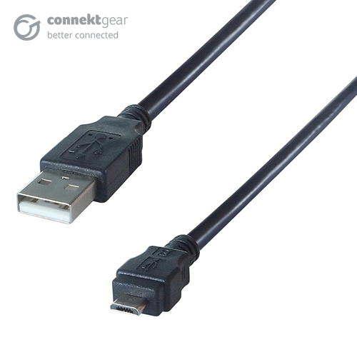 connektgear 0.5m USB 2 Android Charge and Sync Cable A Male to B Micro MHL Male