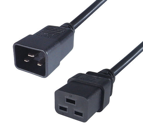 connektgear 2m Mains Extension Heavy Duty Power Cable C20 Plug to C19 Socket