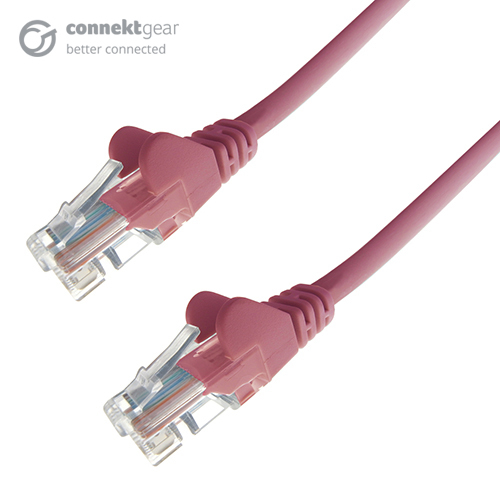 connektgear 20m RJ45 CAT5e UTP Stranded Flush Moulded Network Cable - 24AWG - Pink