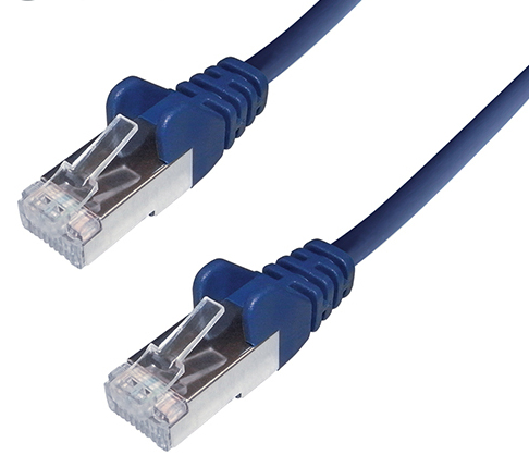 connektgear 1m RJ45 CAT6A SSTP Stranded Flush Moulded LS0H Network Cable - 26AWG - Blue