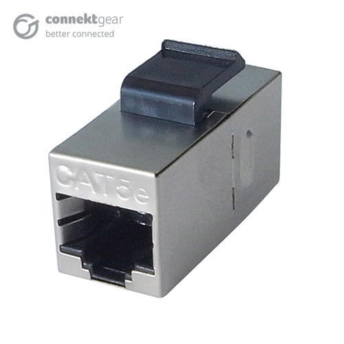 connektgear RJ45 CAT5e Coupler - Shielded - Silver