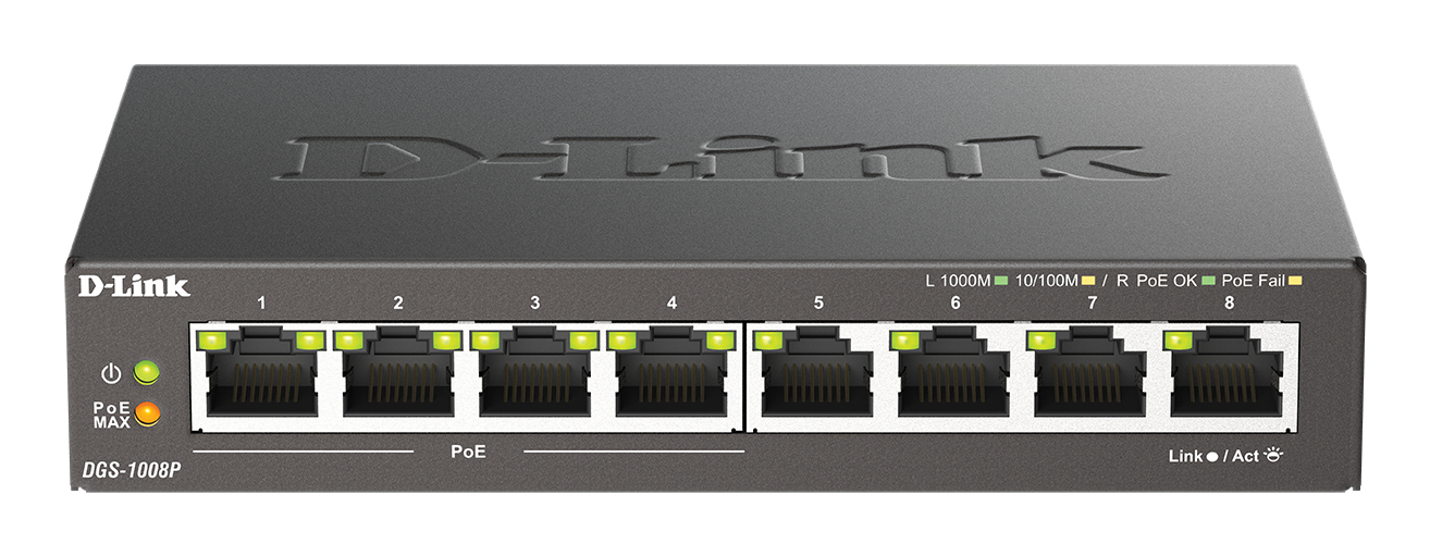 D-Link 8-Port Gigabit PoE Unmanaged Desktop Switch