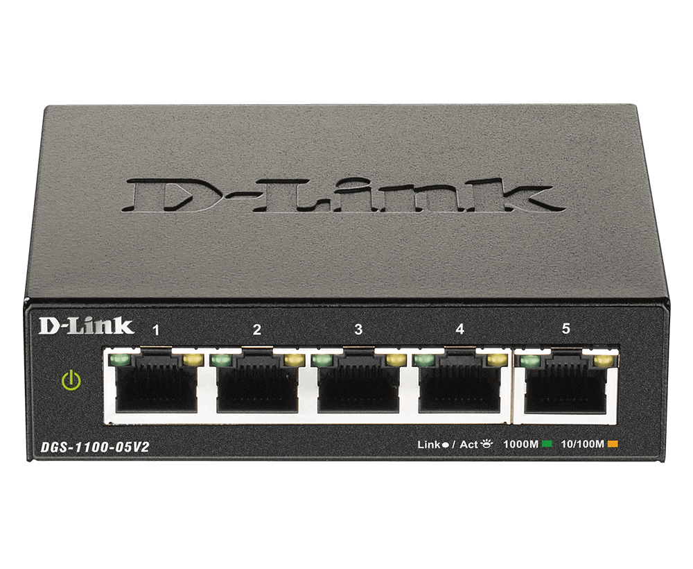 D-Link DGS-1100-05V2/E network switch Managed L2 Gigabit Ethernet (10/100/1000) Black