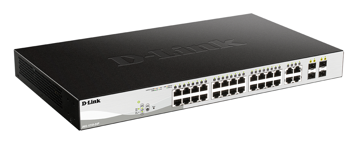 D-Link 24-Port Gigabit PoE Smart Managed Switch with 4 x Combo 1000BaseT/Mini-GBIC SFP ports