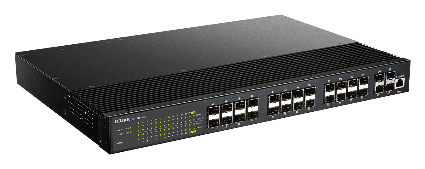 D-Link Industrial Layer 2+ Gigabit Managed Switch with 24 SFP Ports & 4 Port 10G SFP+