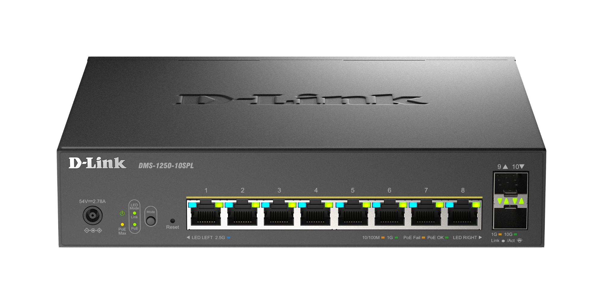 D-Link 10-Port Multi-Gigabit Smart Managed PoE+ Switch including 8 x 2.5G PoE+ Ports