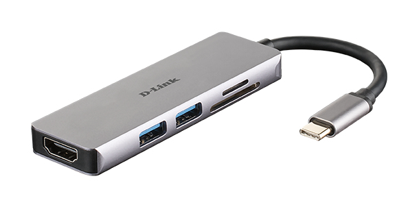 D-Link 5-in-1 USB-C Hub with HDMI and SD/microSD Card Reader