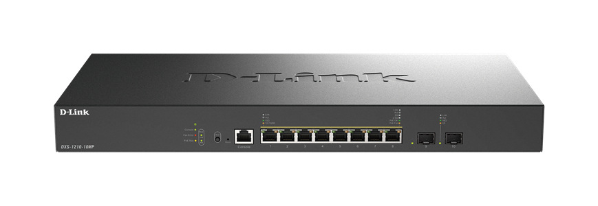 D-Link DXS-1210-10MP 10-Port 10G Multi-Gigabit PoE++ Smart Managed Switch with 2 x 10G SFP+ Ports