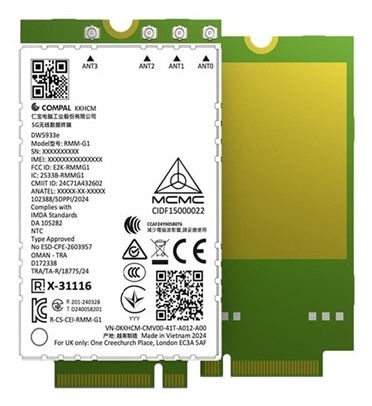 DELL DW5933E Internal WWAN 4670 Mbit/s