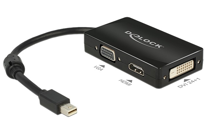 DeLOCK 0.16m DisplayPort/VGA + HDMI + DVI Mini DisplayPort VGA (D-Sub)+ HDMI + DVI Black