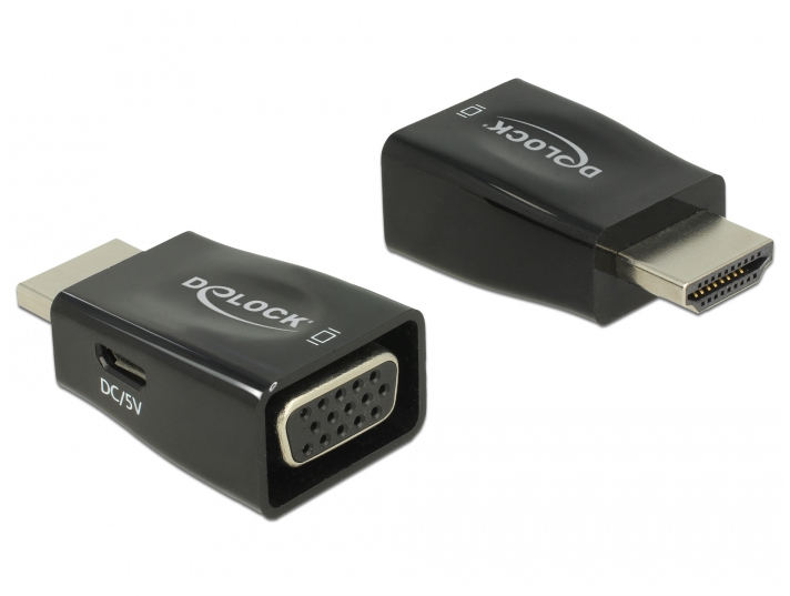 DeLOCK 65902 cable gender changer HDMI A VGA Black