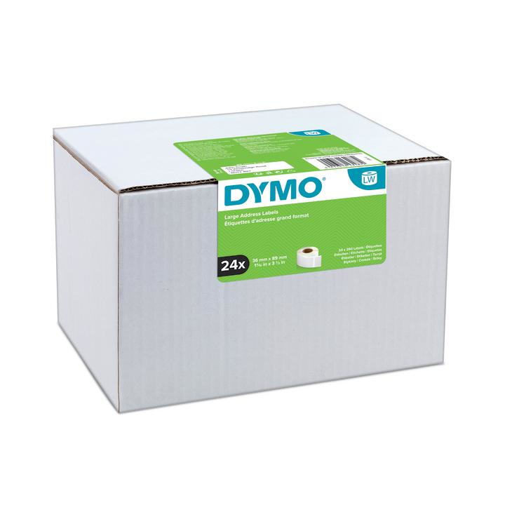Dymo 13187/S0722390 DirectLabel-etikettes white 36mm x 89mm Pack=24 for Dymo LW 550 60mm/60mm