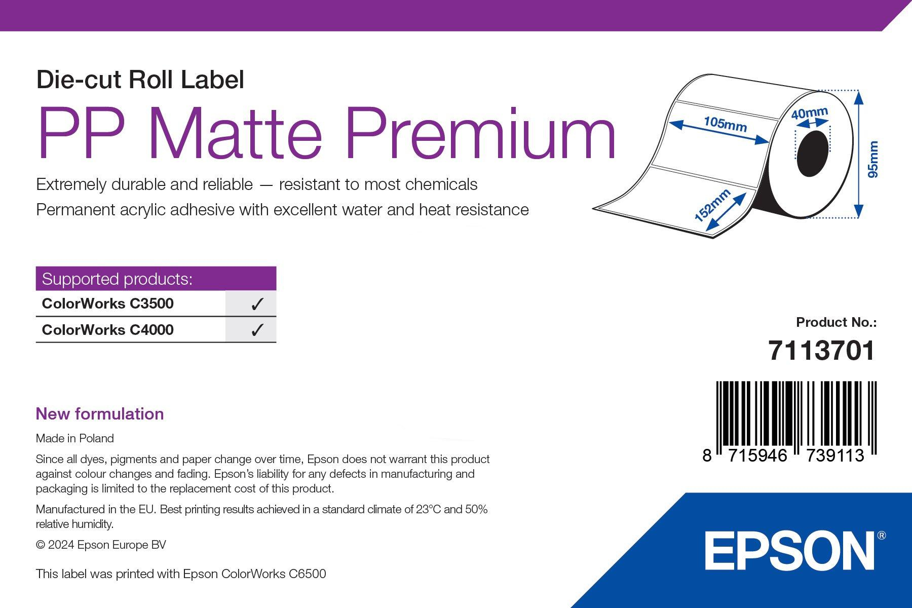 Epson 7113701 printer label White Self-adhesive printer label