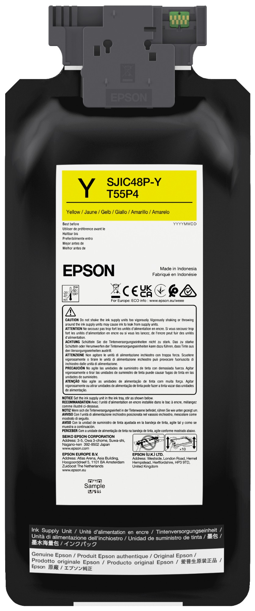 Epson C13T55P440/SJIC-48-P-Y Ink cartridge yellow 480ml for Epson ColorWorks C 8000 e BK/MK