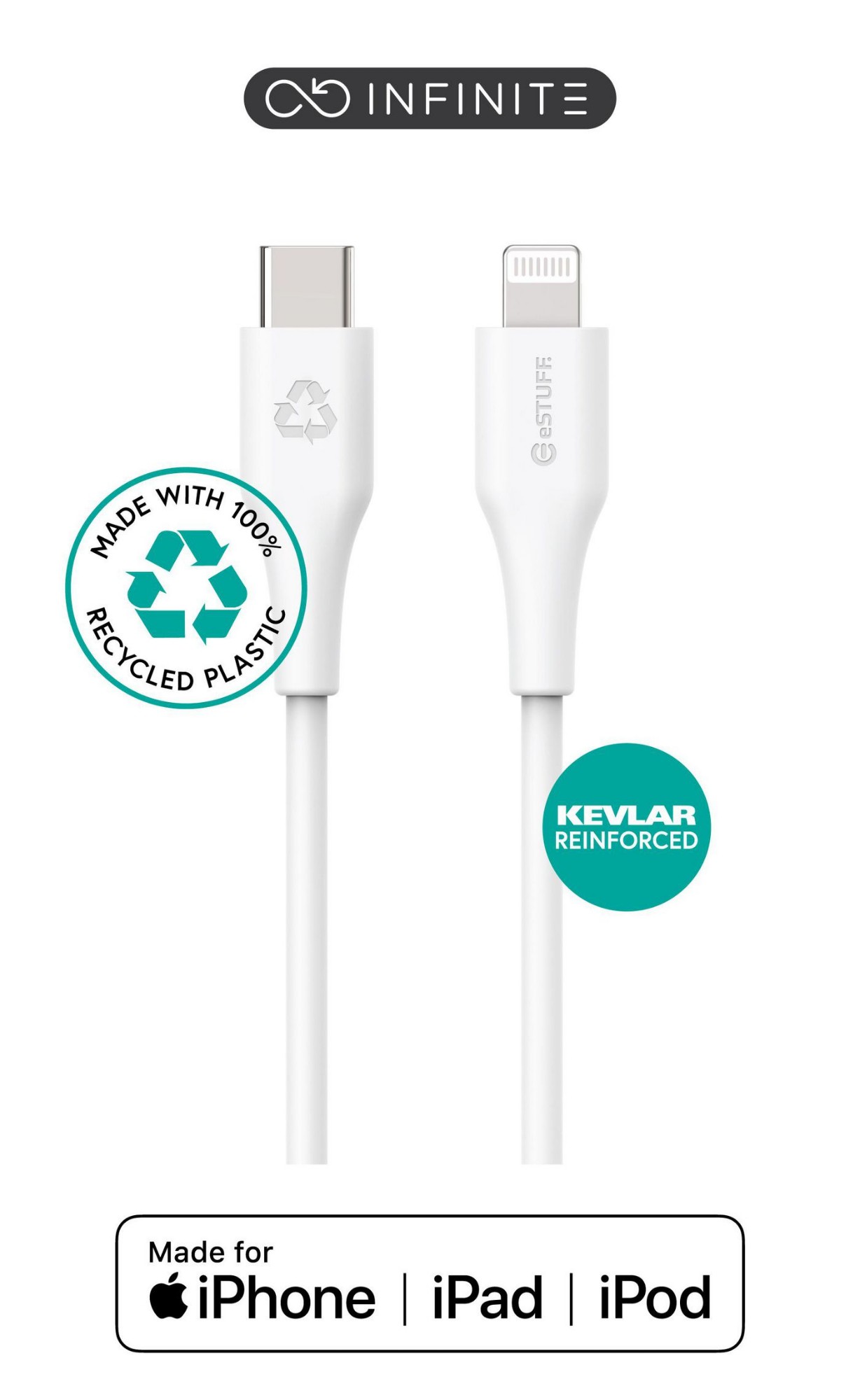 eSTUFF ES602370-BULK lightning cable 3 m White